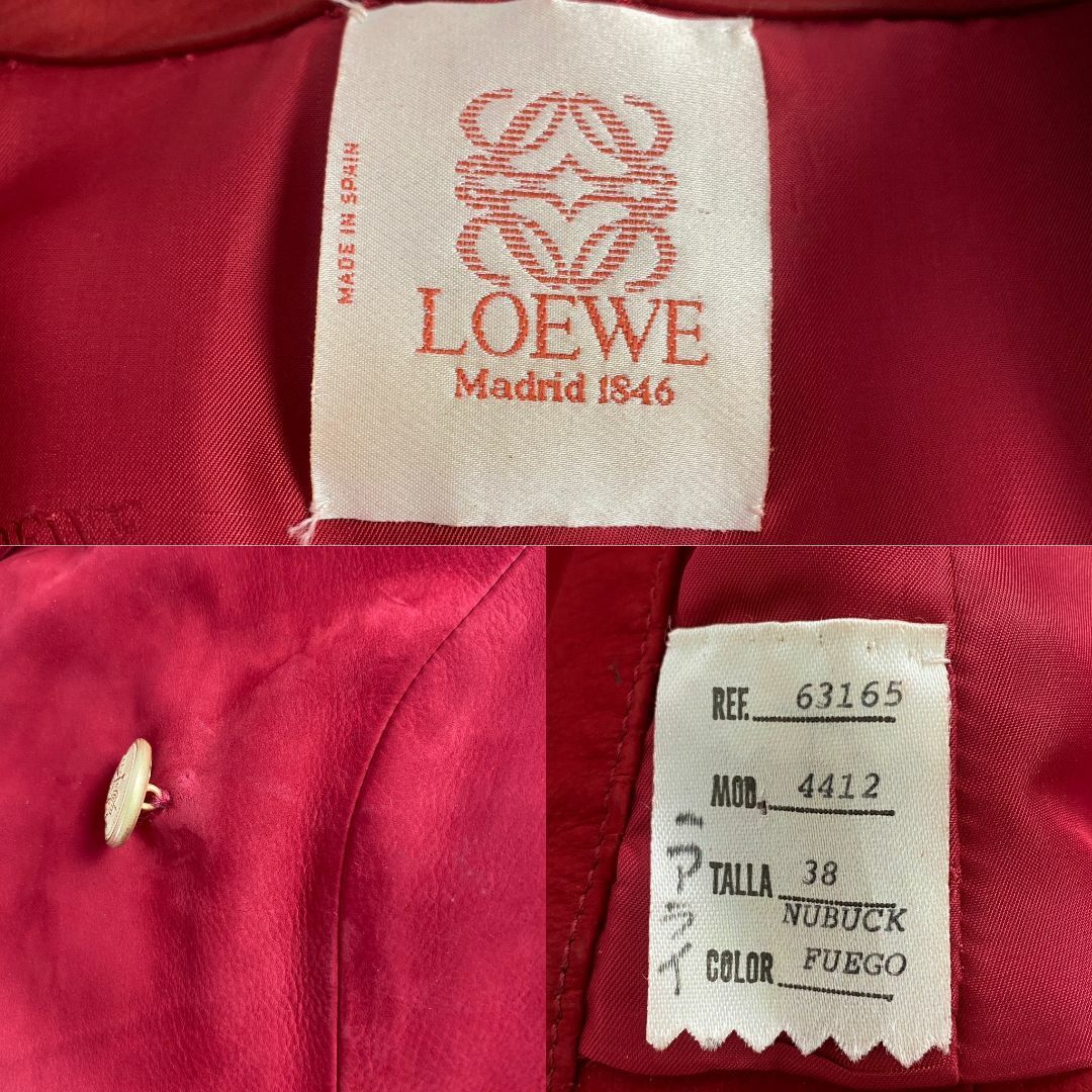 LOEWE - ロエベ レザージャケット スウェード 金ボタン 希少 LOEWE - ロエベ レザージャケット スウェード 金ボタン 希少