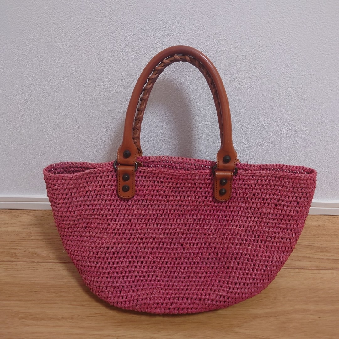 BALENCIAGA - バレンシアガ ストロー バッグ ピンクの通販 by BALENCIAGA - バレンシアガ ストロー バッグ ピンクの通販 by