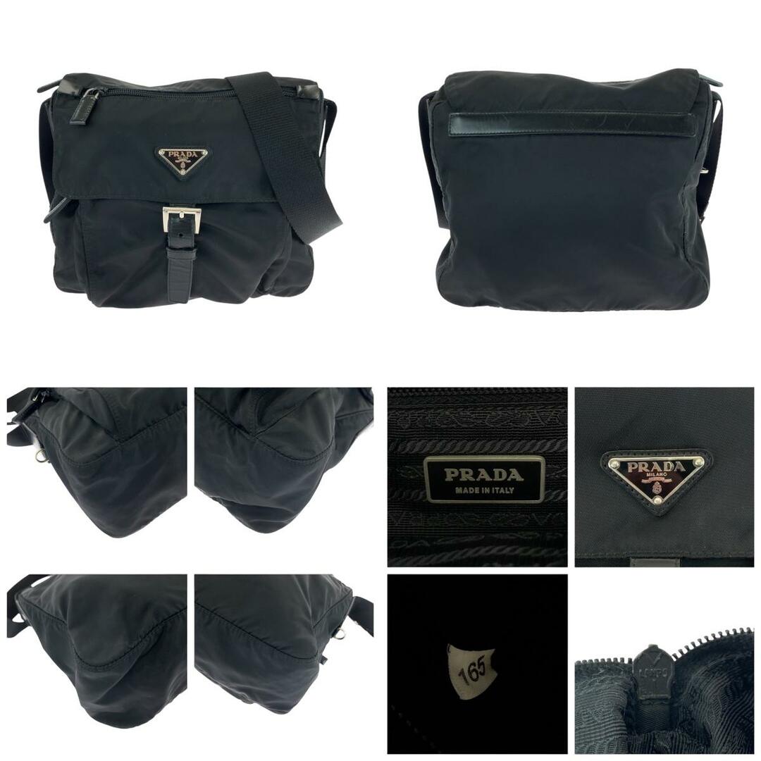 PRADA - 美品 PRADA プラダ テスート 三角ロゴプレート ブラック PRADA - 美品 PRADA プラダ テスート 三角ロゴプレート ブラック