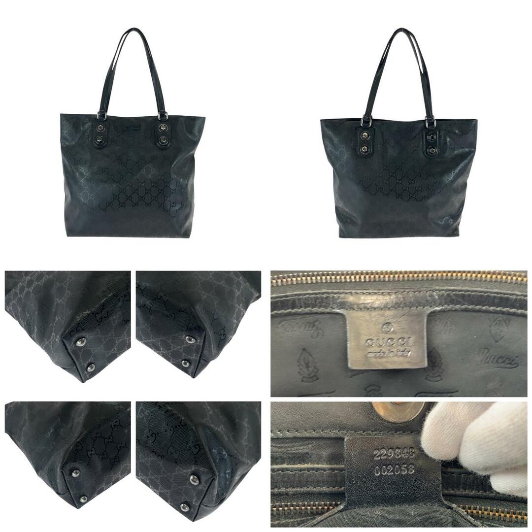 GUCCI - GUCCI グッチ GGインプリメ ブラック 黒 シルバー金具 GUCCI - GUCCI グッチ GGインプリメ ブラック 黒 シルバー金具