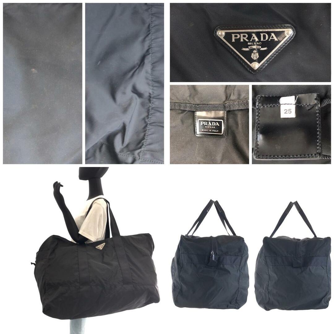 PRADA - PRADA プラダ テスート 三角ロゴプレート ブラック 黒 PRADA - PRADA プラダ テスート 三角ロゴプレート ブラック 黒