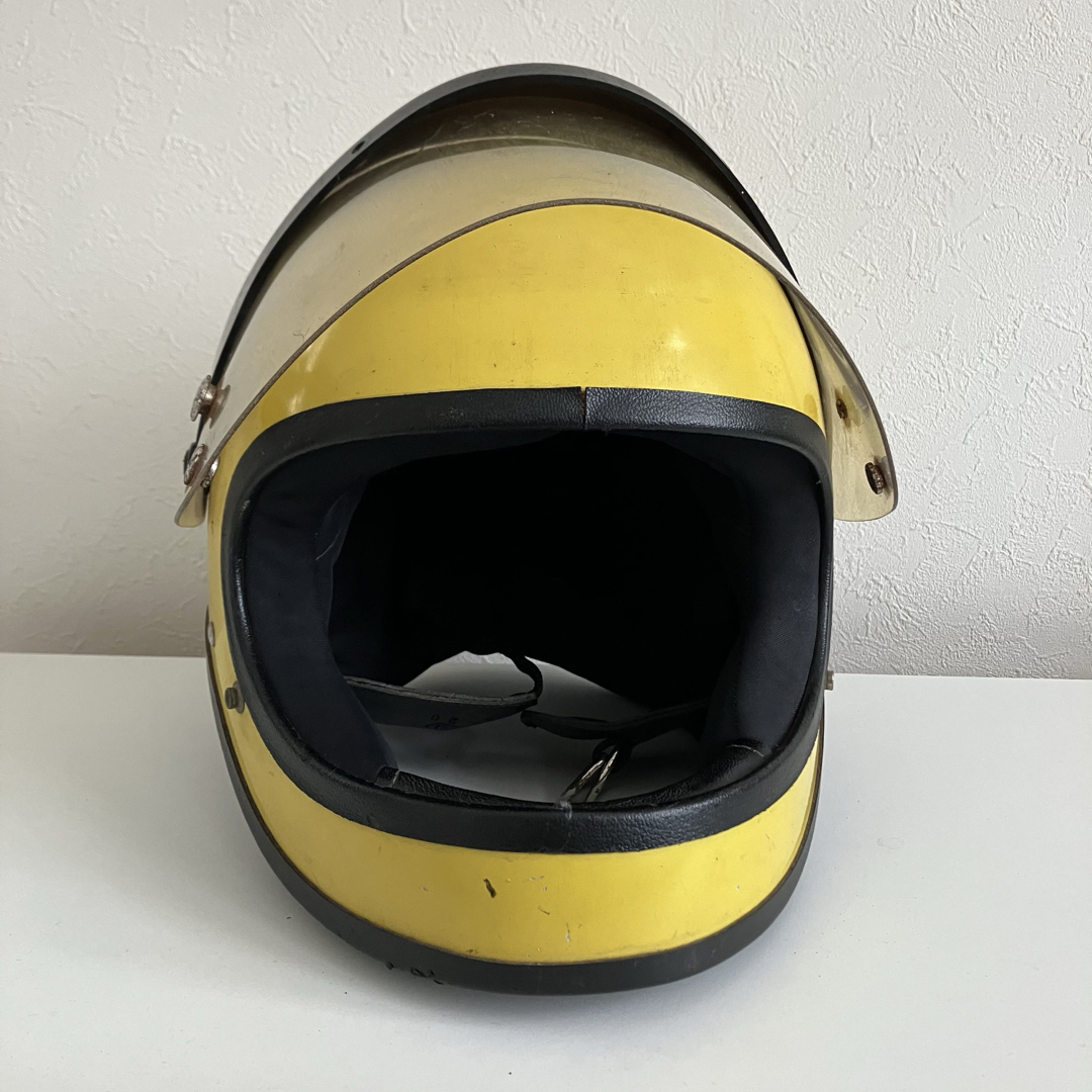 SHOEI☆ビンテージヘルメット Lサイズ 1970年代製 S-20 黄色 の SHOEI☆ビンテージヘルメット Lサイズ 1970年代製 S-20 黄色 の