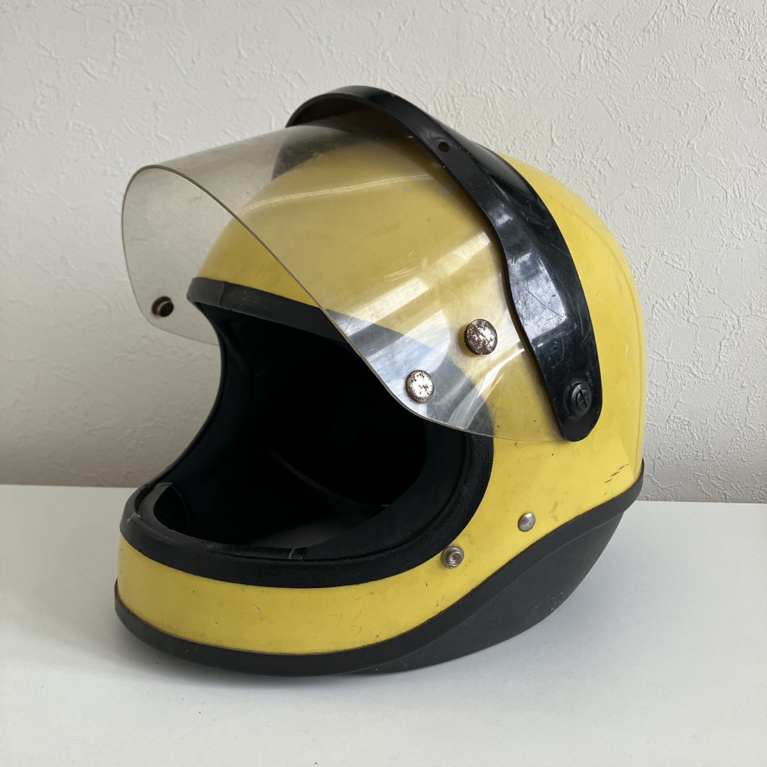 SHOEI☆ビンテージヘルメット Lサイズ 1970年代製 S-20 黄色 の SHOEI☆ビンテージヘルメット Lサイズ 1970年代製 S-20 黄色 の