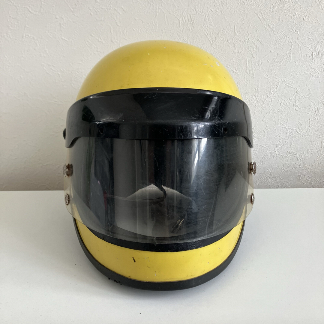 SHOEI☆ビンテージヘルメット Lサイズ 1970年代製 S-20 黄色 の SHOEI☆ビンテージヘルメット Lサイズ 1970年代製 S-20 黄色 の