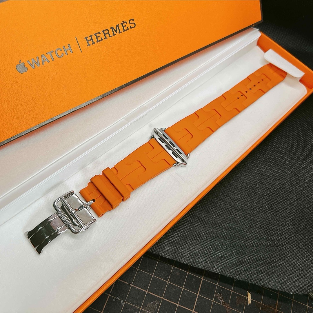 HERMES - Apple Watch Hermes キリム オレンジ44-49互換の通販 HERMES - Apple Watch Hermes キリム オレンジ44-49互換の通販