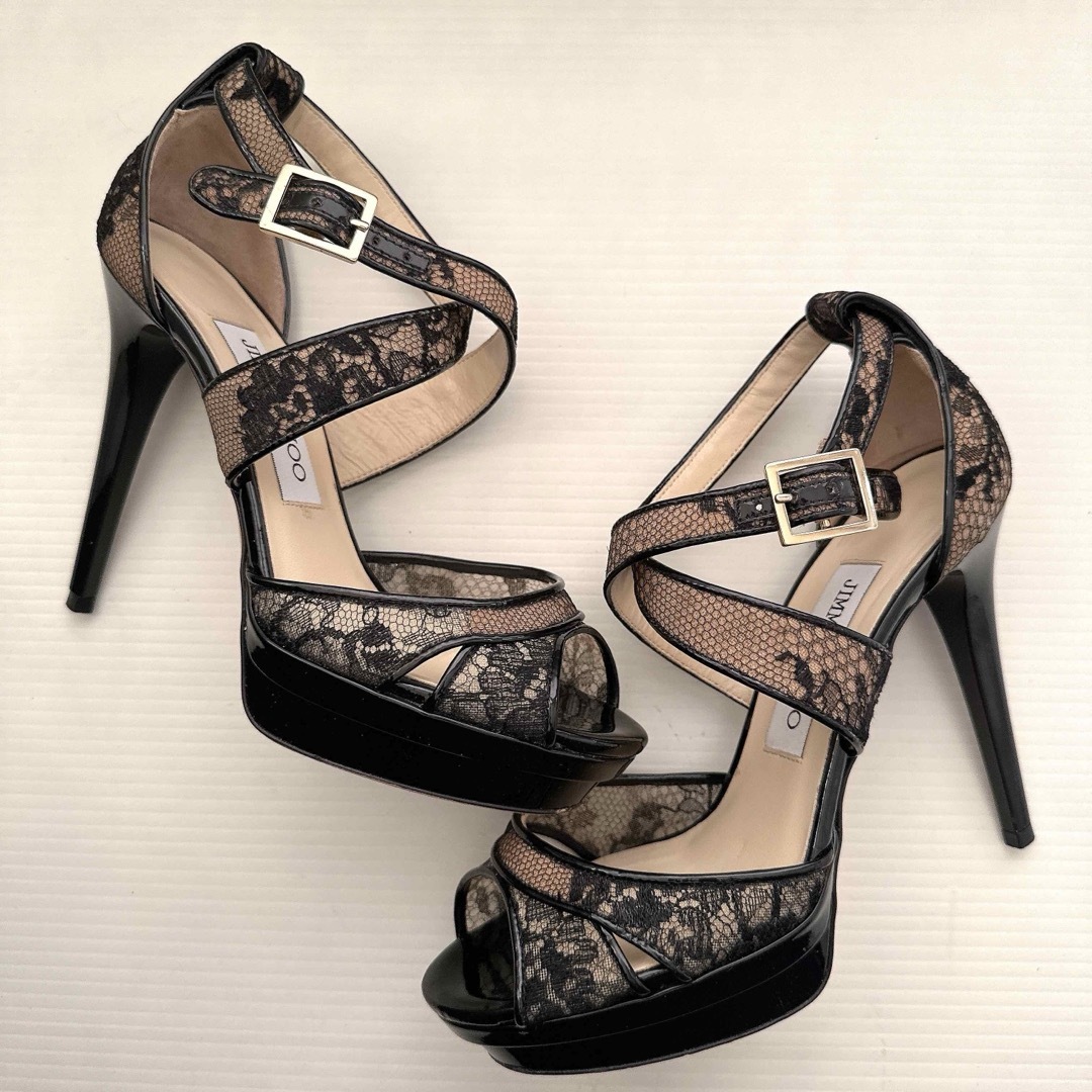 JIMMY CHOO - JIMMY CHOO ジミーチュウ 花柄 レース ハイヒール JIMMY CHOO - JIMMY CHOO ジミーチュウ 花柄 レース ハイヒール