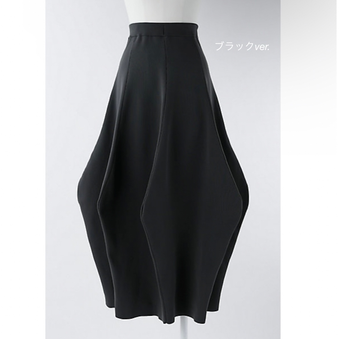 ENFOLD - ENFOLD グレー ニット VaseフレアSKIRT バルーン ENFOLD - ENFOLD グレー ニット VaseフレアSKIRT バルーン