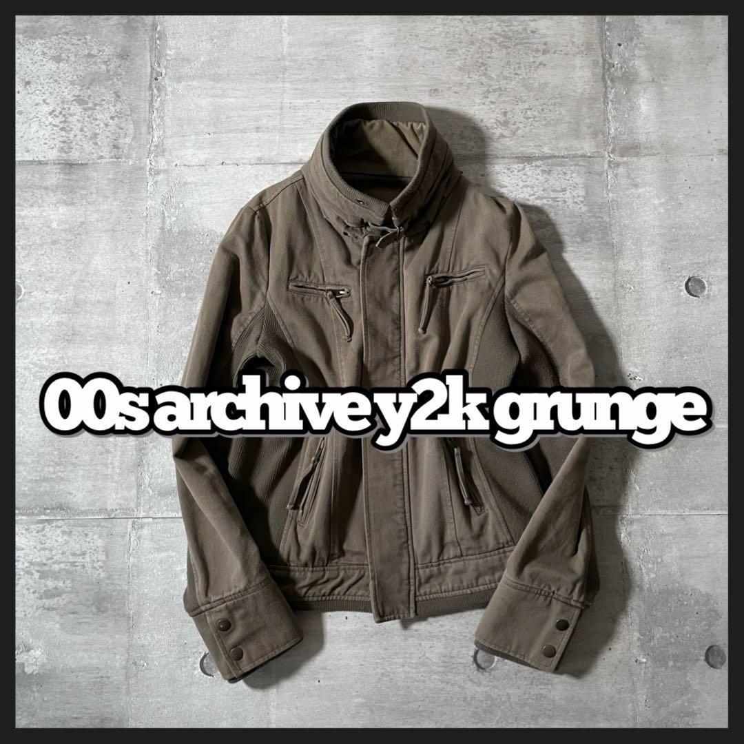 00s archive ダブルジップ ブルゾン 短丈 y2kグランジ 00s archive ダブルジップ ブルゾン 短丈 y2kグランジ