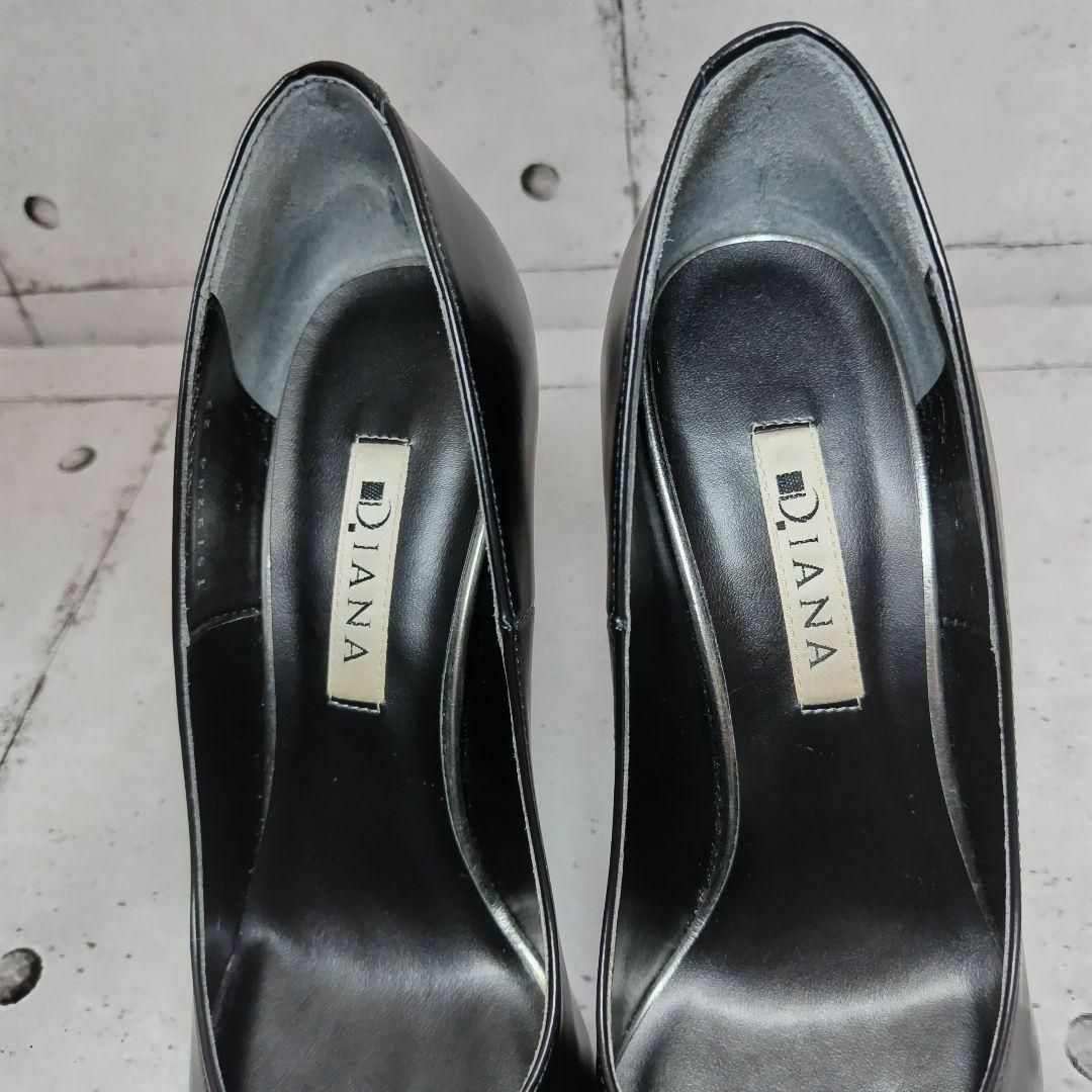 DIANA - 【美品】 ダイアナ DIANA 黒 レザー ポインテッドトゥ DIANA - 【美品】 ダイアナ DIANA 黒 レザー ポインテッドトゥ