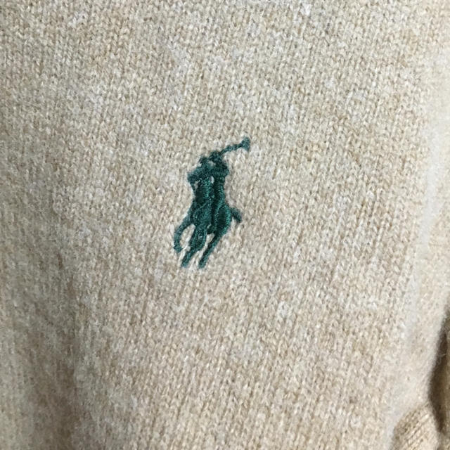 POLO RALPH LAUREN(ポロラルフローレン)のキャメル色のVネックセーター レディースのトップス(ニット/セーター)の商品写真