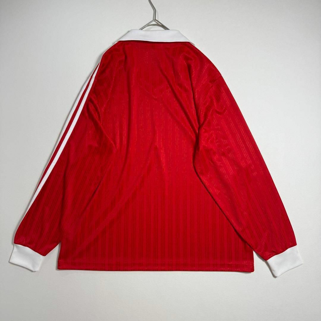 adidas - adidas レッド 長袖 カットソー Vネック トレフォイル adidas - adidas レッド 長袖 カットソー Vネック トレフォイル