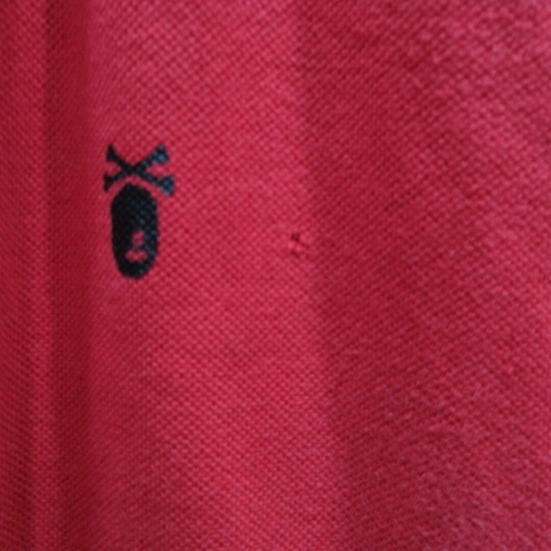 A BATHING APE - アベイシングエイプ 鹿の子ポロシャツ ロゴ柄 A BATHING APE - アベイシングエイプ 鹿の子ポロシャツ ロゴ柄