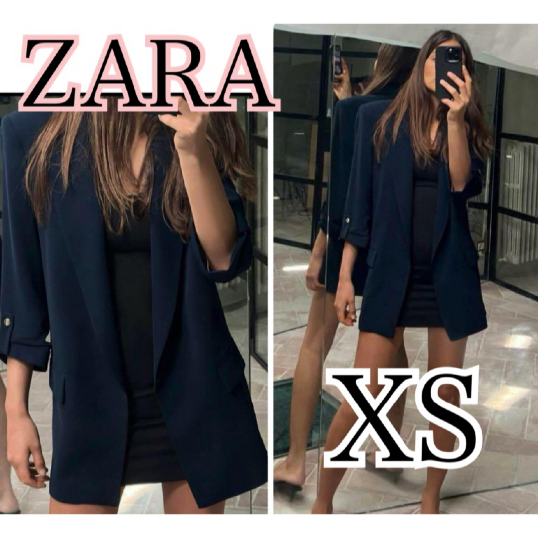 ZARA - ZARA ロールアップスリーブ ブレザー ジャケット xs ZARA - ZARA ロールアップスリーブ ブレザー ジャケット xs