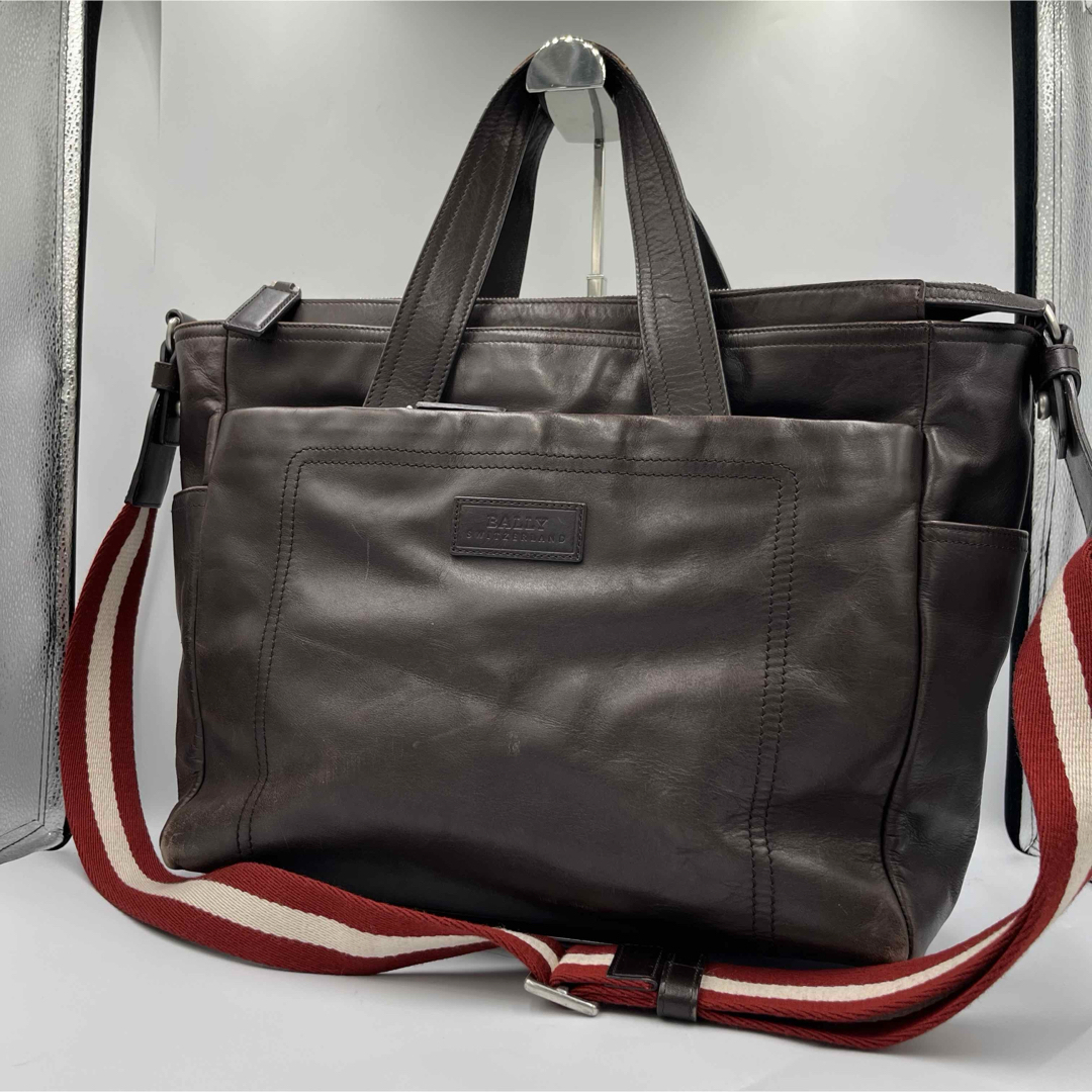 Bally - BALLY バリー ビジネスバッグ 2way トレスポ ブラウンの Bally - BALLY バリー ビジネスバッグ 2way トレスポ ブラウンの