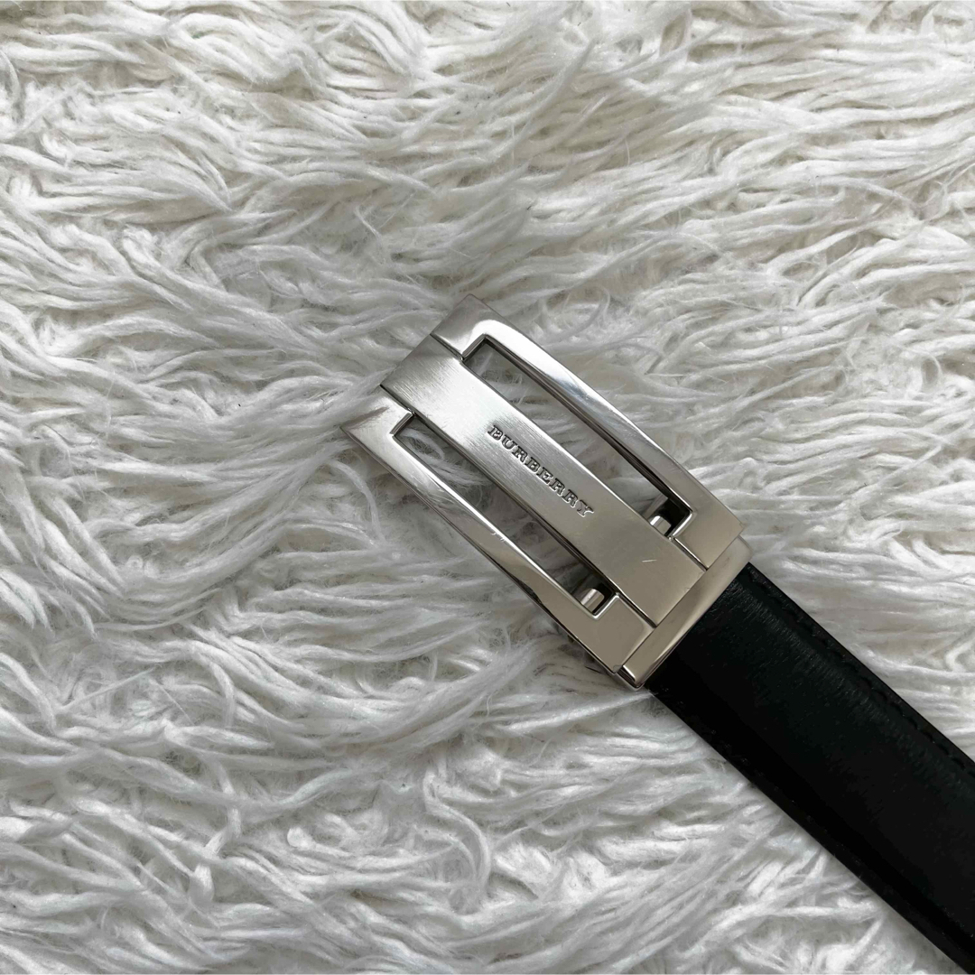 BURBERRY - (美品)バーバリー レザーベルト シルバー金具 BURBERRY - (美品)バーバリー レザーベルト シルバー金具