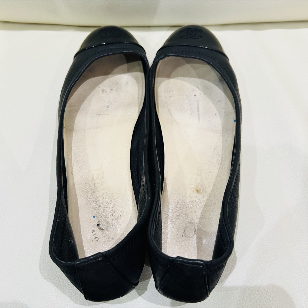 CHANEL - CHANEL バレエシューズ 黒 37.5 24cm バレリーナ CHANEL - CHANEL バレエシューズ 黒 37.5 24cm バレリーナ