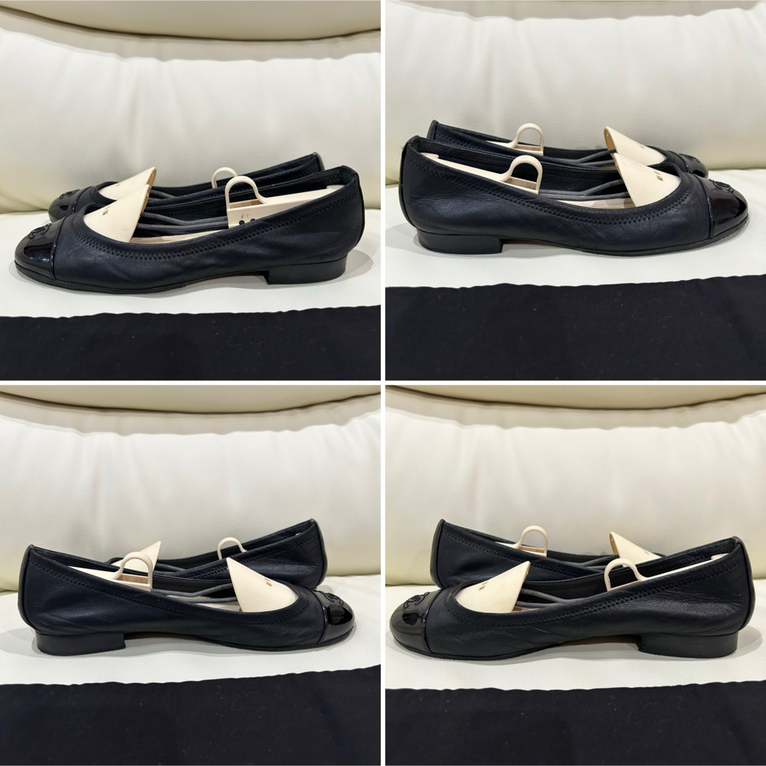 CHANEL - CHANEL バレエシューズ 黒 37.5 24cm バレリーナ CHANEL - CHANEL バレエシューズ 黒 37.5 24cm バレリーナ