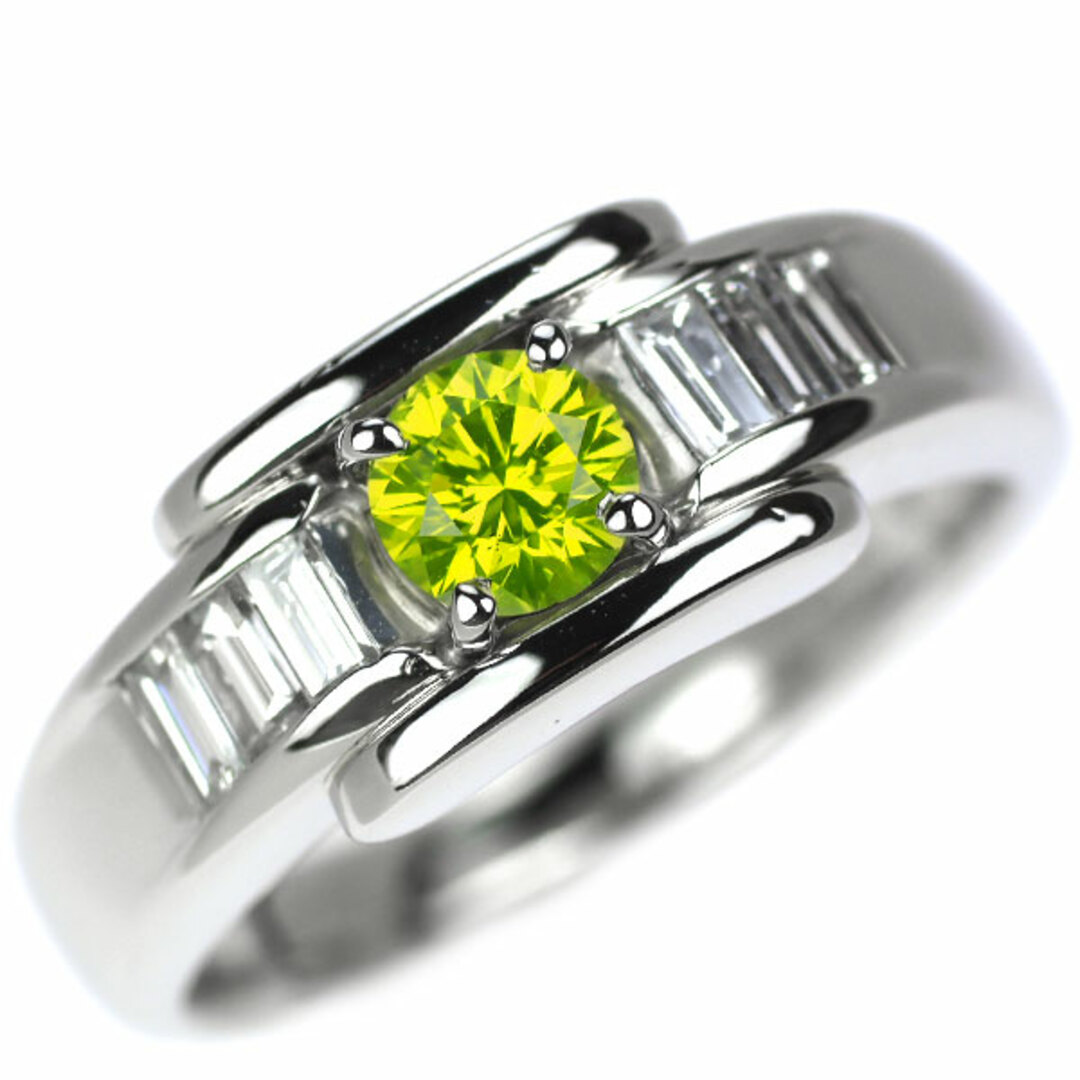 Pt900 アップルグリーン ダイヤモンド リング 0.476ct FVGY SI2 Pt900 アップルグリーン ダイヤモンド リング 0.476ct FVGY SI2