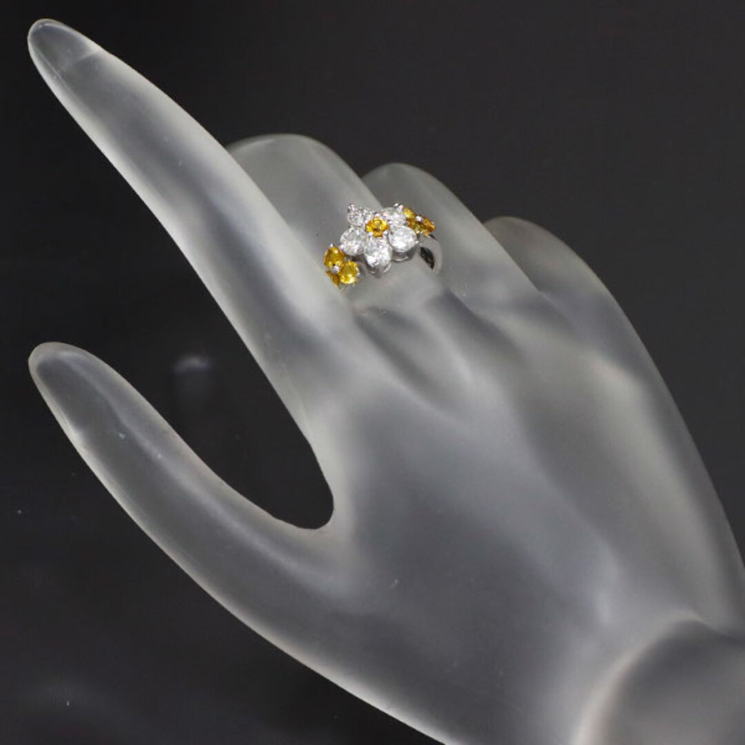 K18WG イエローサファイア ダイヤモンド リング 0.94ct D1.015ct K18WG イエローサファイア ダイヤモンド リング 0.94ct D1.015ct