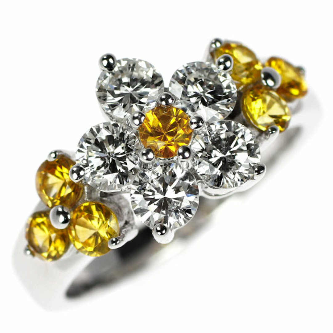 K18WG イエローサファイア ダイヤモンド リング 0.94ct D1.015ct K18WG イエローサファイア ダイヤモンド リング 0.94ct D1.015ct