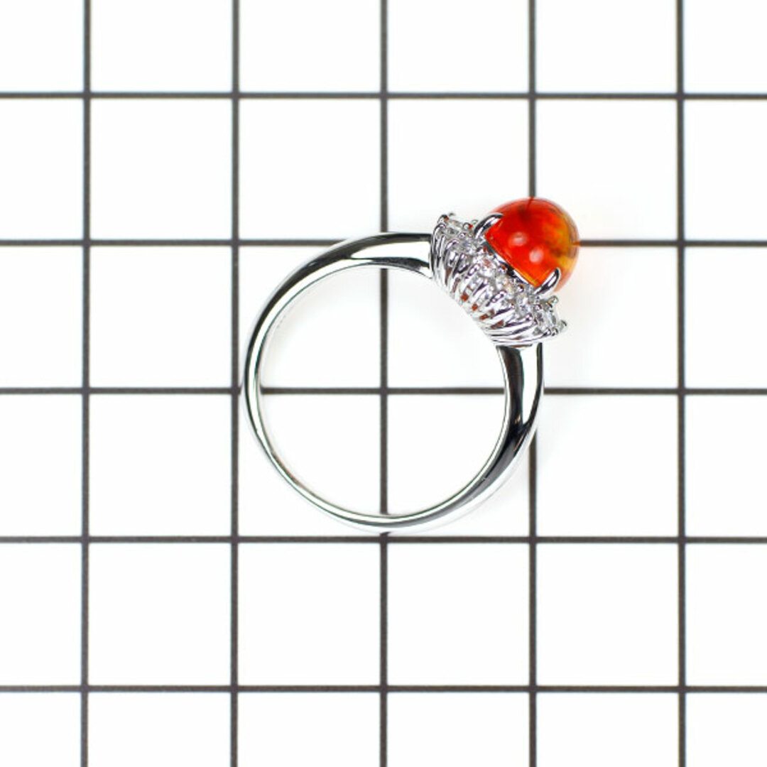 Pt900 ファイアーオパール ダイヤモンド リング 1.51ct D0.41ct Pt900 ファイアーオパール ダイヤモンド リング 1.51ct D0.41ct