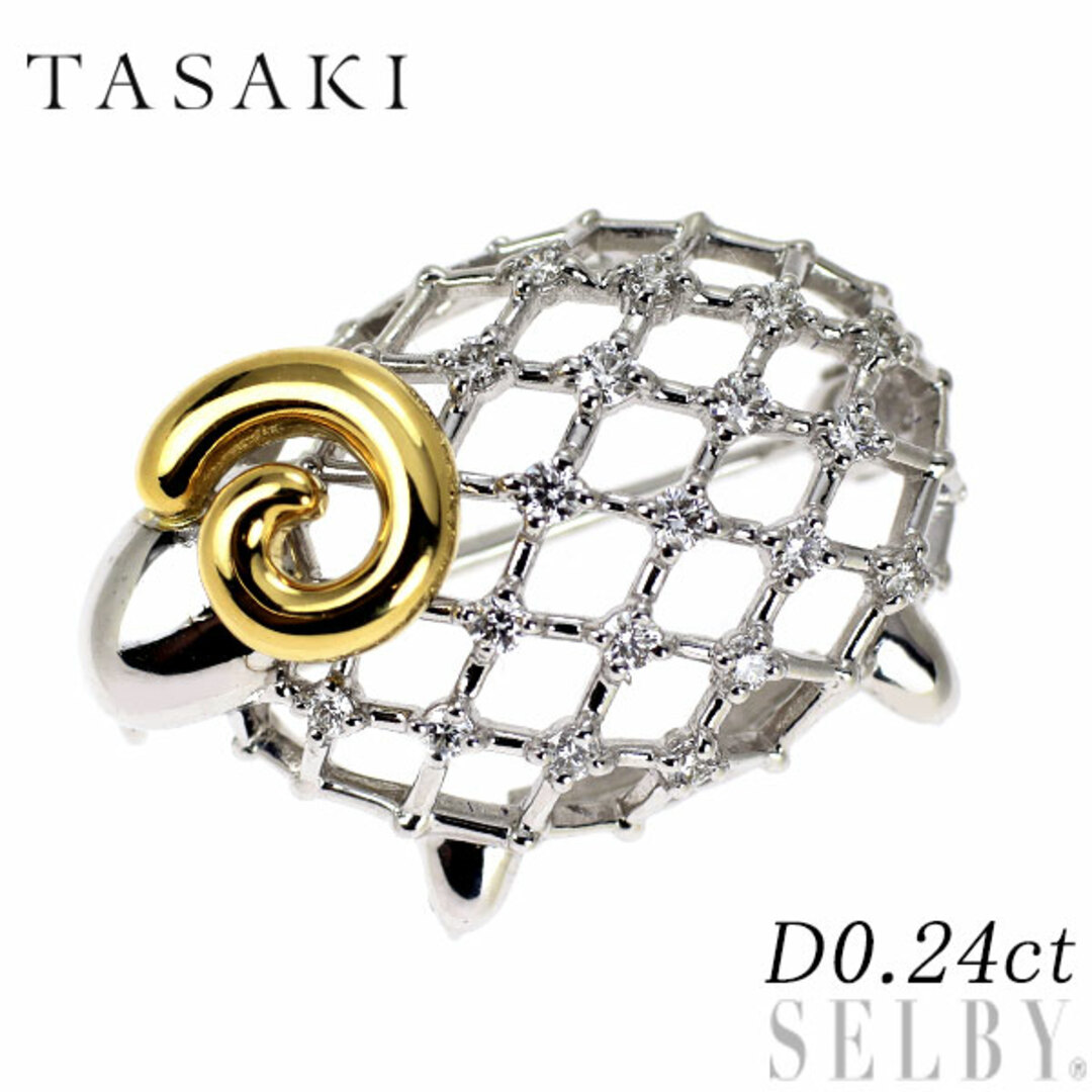 TASAKI - 田崎真珠 K18YG/WG ダイヤモンド ブローチ 0.24ct TASAKI - 田崎真珠 K18YG/WG ダイヤモンド ブローチ 0.24ct