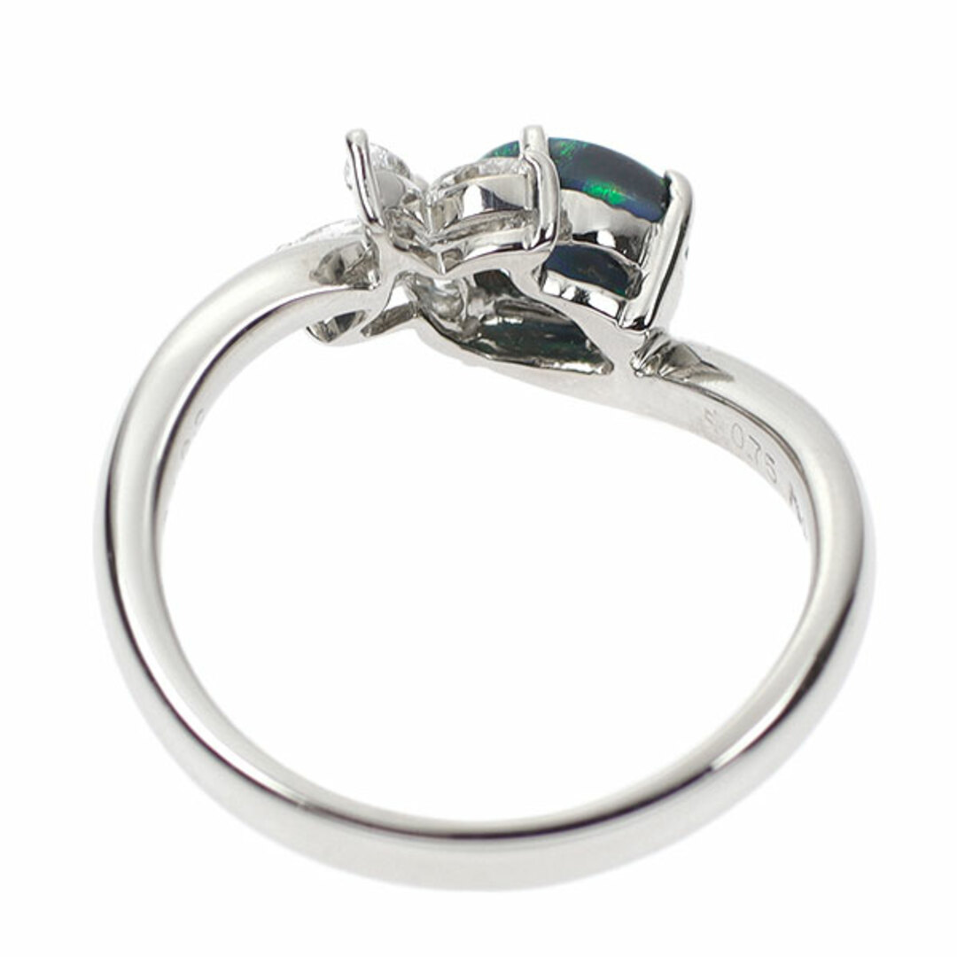 Pt900 ブラックオパール ダイヤモンド リング 0.75ct D0.23ctの Pt900 ブラックオパール ダイヤモンド リング 0.75ct D0.23ctの