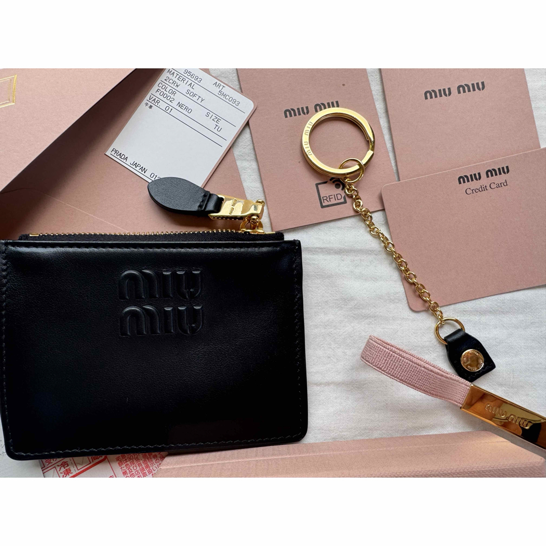MIU MIU - miumiu カードケース レザー ブラックの通販 by sr's MIU MIU - miumiu カードケース レザー ブラックの通販 by sr's