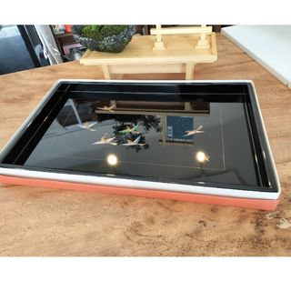「飛翔」合成漆器　大型盆　45×28センチ(漆芸)