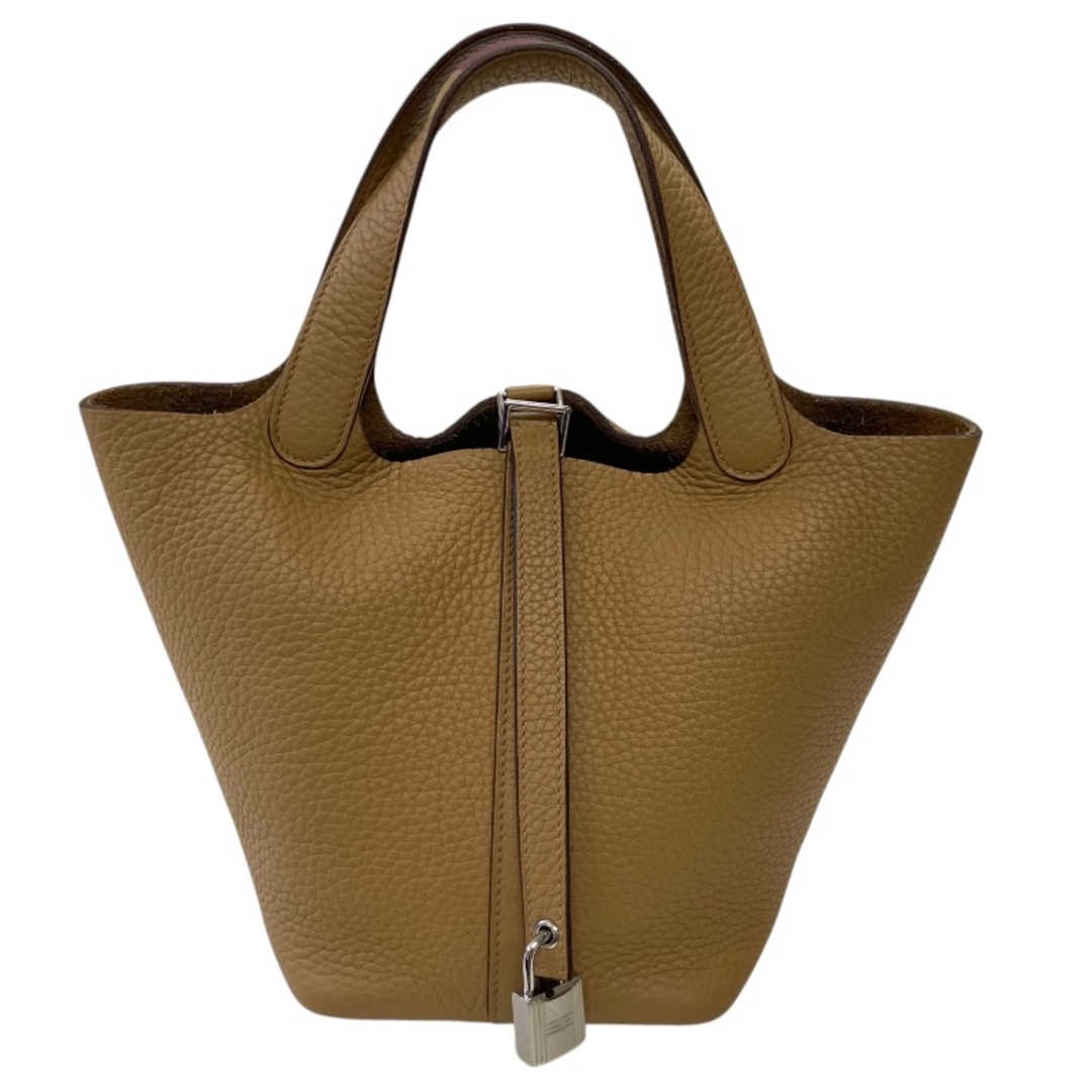 HERMES - 　エルメス HERMES ピコタンロックPM ビスキュイ SV金具 トリヨンクレマンス レディース ハンドバッグ