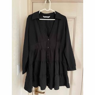 ZARA - 【ZARA】ロングワンピース コントラスト ナイロン ミディ ZARA - 【ZARA】ロングワンピース コントラスト ナイロン ミディ