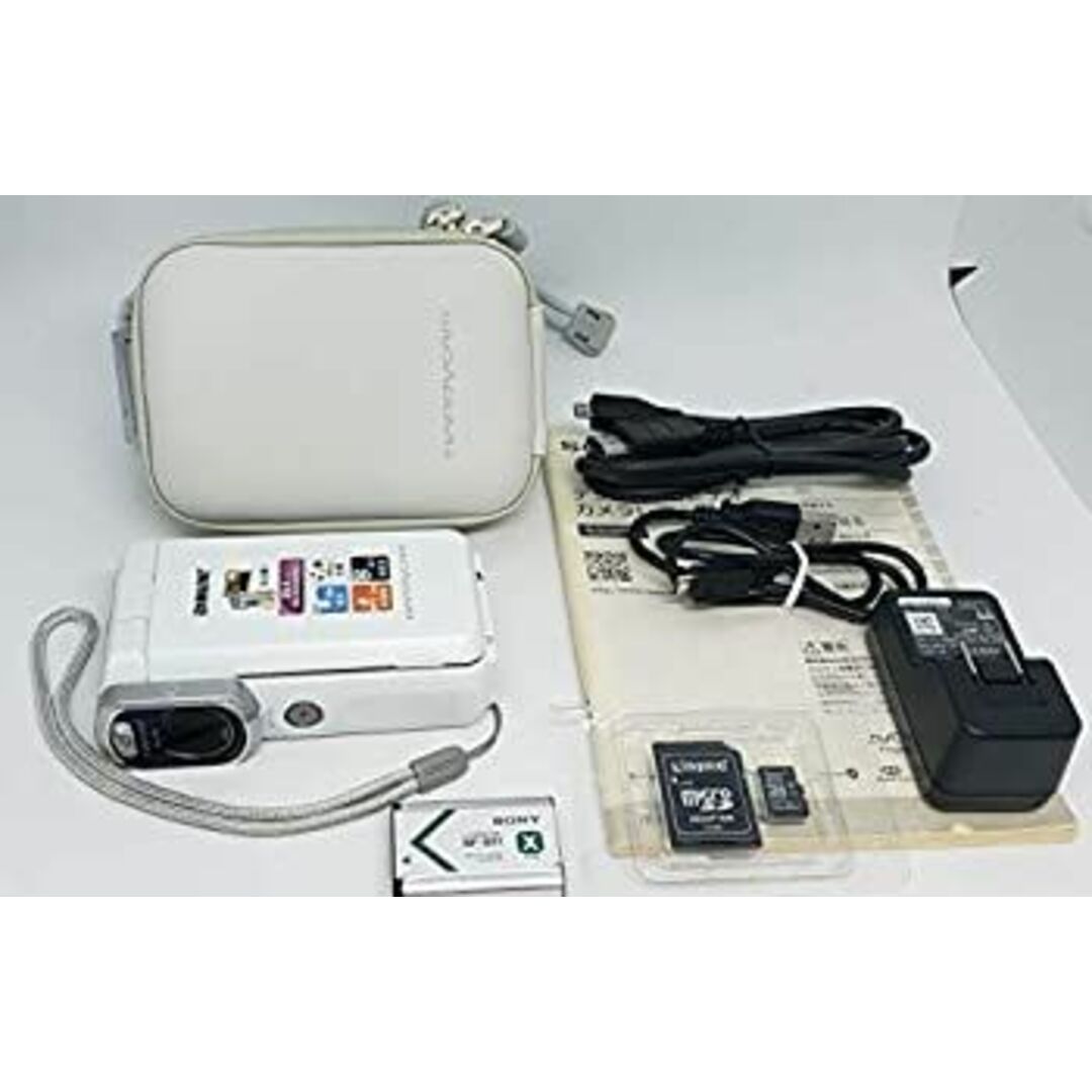 SONY ビデオカメラ HANDYCAM GW66V 光学10倍 10m防水/防塵/耐衝撃 ホワイト HDR-GW66V(W) スマホ/家電/カメラのカメラ(ビデオカメラ)の商品写真