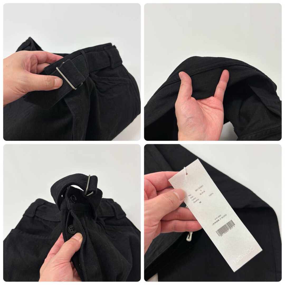 COMOLI - 25ss 新品 COMOLI デニム ベルテッド パンツ ブラック COMOLI - 25ss 新品 COMOLI デニム ベルテッド パンツ ブラック