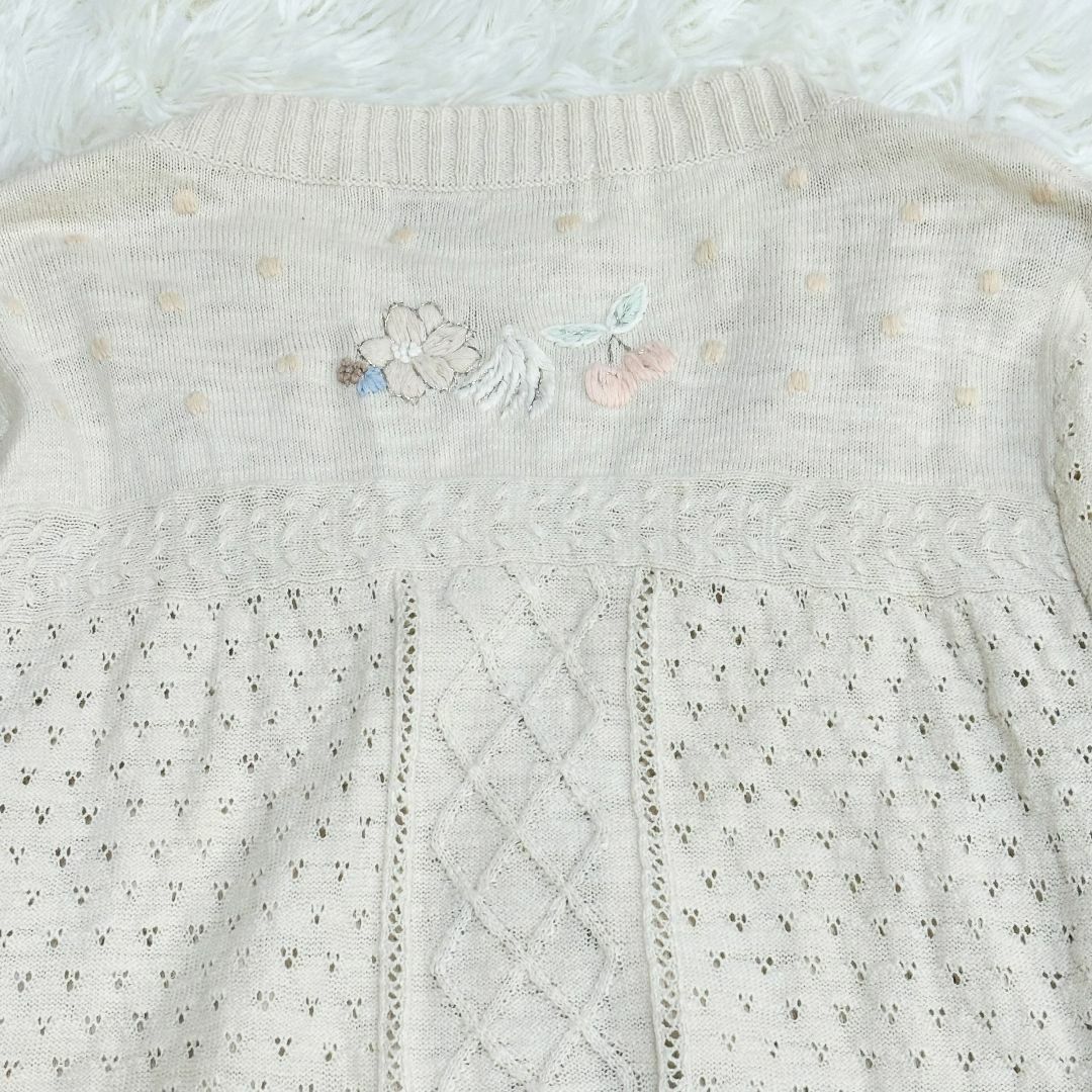 franche lippee - 【美品】フランシュリッペ 花動物刺繍 麻混 franche lippee - 【美品】フランシュリッペ 花動物刺繍 麻混