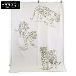 エルメス(HERMES)のエルメス 美品 カシミヤ100 タイガー ブランケット(毛布)