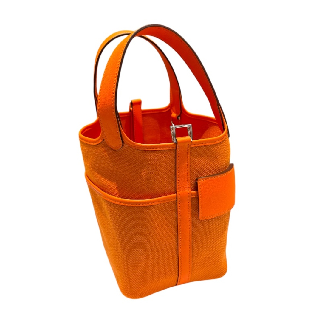 HERMES - 　エルメス HERMES ピコタンロックPM　カーゴ B刻 オレンジ スイフト/トワルエラン レディース ハンドバッグ