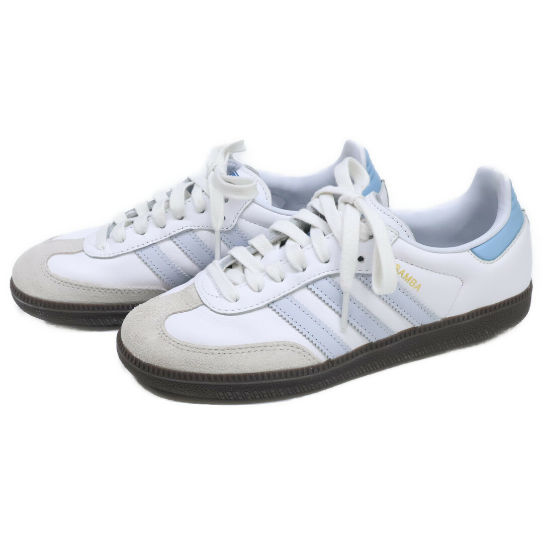 adidas - アディダス ホワイト×ブルー SAMBA サンバ ローカット adidas - アディダス ホワイト×ブルー SAMBA サンバ ローカット