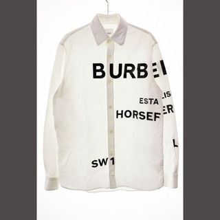 BURBERRY - バーバリー 8017567 ロゴプリントチェック長袖シャツ BURBERRY - バーバリー 8017567 ロゴプリントチェック長袖シャツ