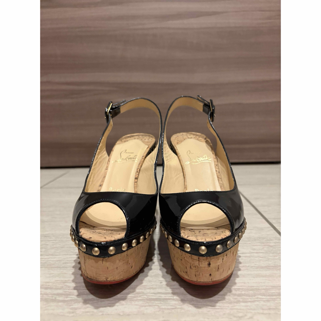 Christian Louboutin - ChristianLouboutin黒ウェッジサンダル36 Christian Louboutin - ChristianLouboutin黒ウェッジサンダル36