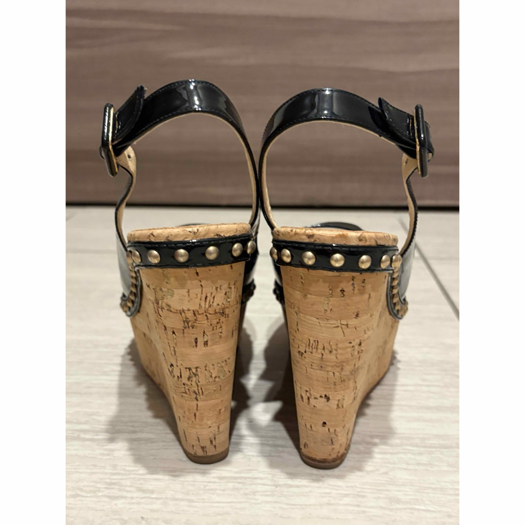 Christian Louboutin - ChristianLouboutin黒ウェッジサンダル36 Christian Louboutin - ChristianLouboutin黒ウェッジサンダル36