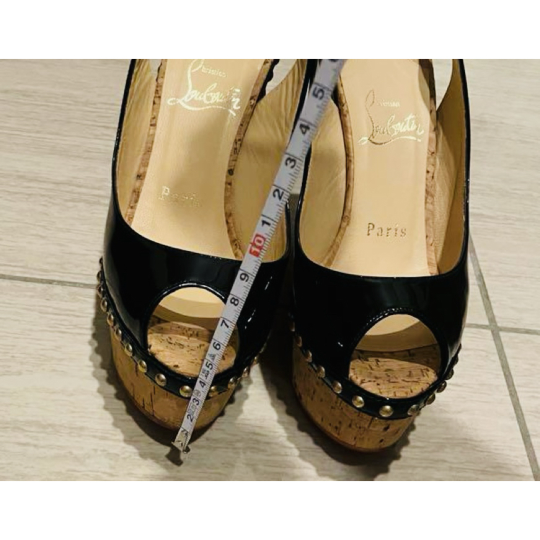 Christian Louboutin - ChristianLouboutin黒ウェッジサンダル36 Christian Louboutin - ChristianLouboutin黒ウェッジサンダル36