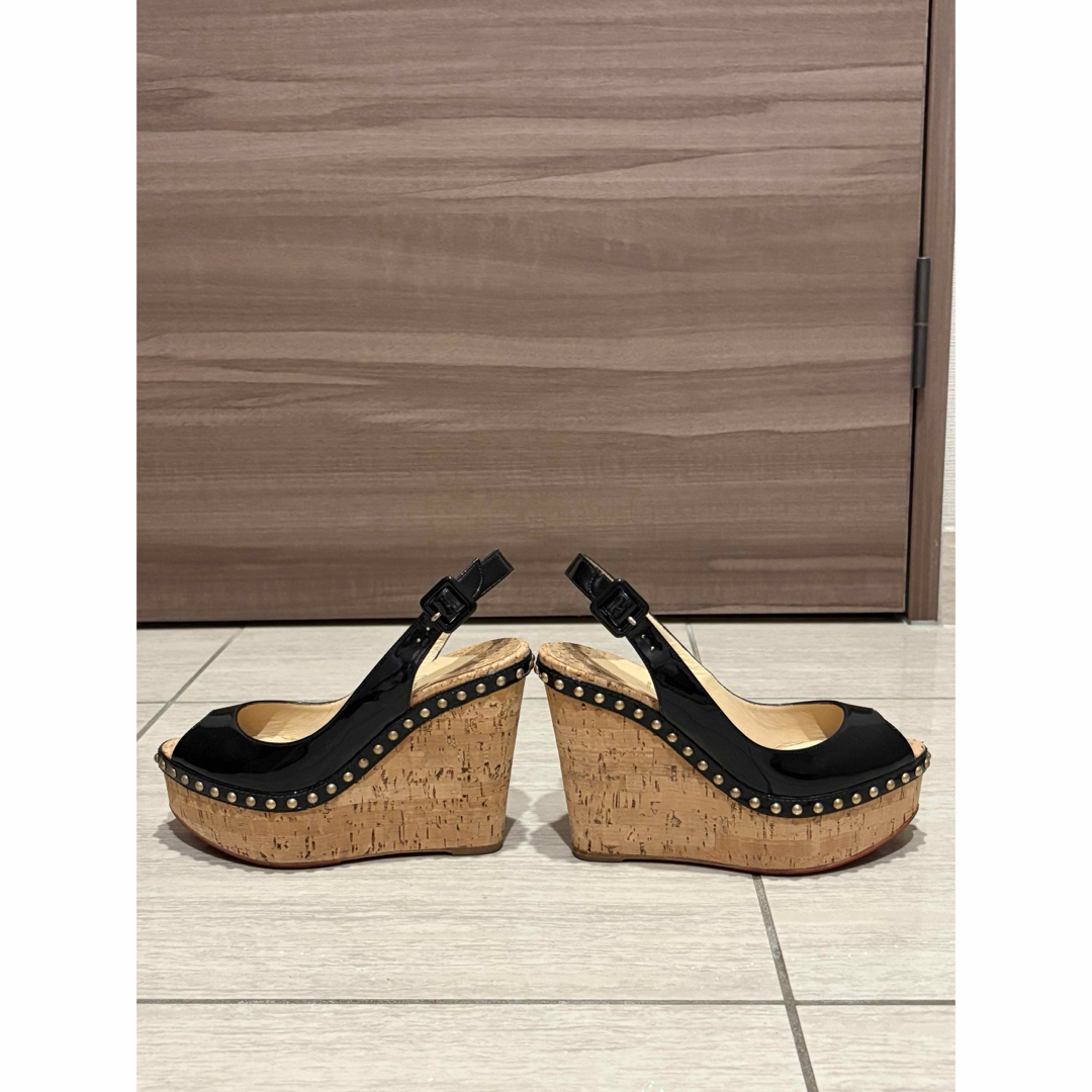 Christian Louboutin - ChristianLouboutin黒ウェッジサンダル36 Christian Louboutin - ChristianLouboutin黒ウェッジサンダル36