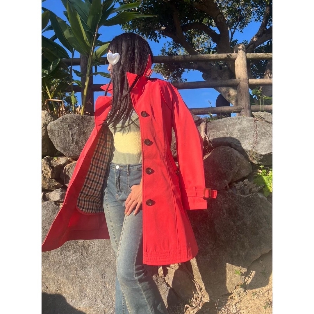 Ameri VINTAGE - vintage ロングコート ジャケット 赤の通販 by Ameri VINTAGE - vintage ロングコート ジャケット 赤の通販 by