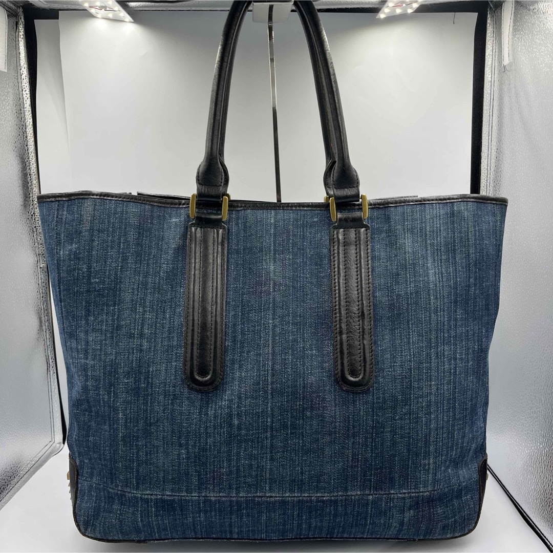 DIESEL - 【美品】ディーゼル トートバッグ デニム レザー A4 DIESEL - 【美品】ディーゼル トートバッグ デニム レザー A4