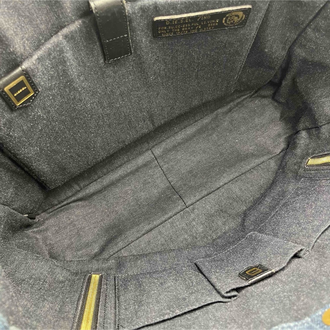DIESEL - 【美品】ディーゼル トートバッグ デニム レザー A4 DIESEL - 【美品】ディーゼル トートバッグ デニム レザー A4