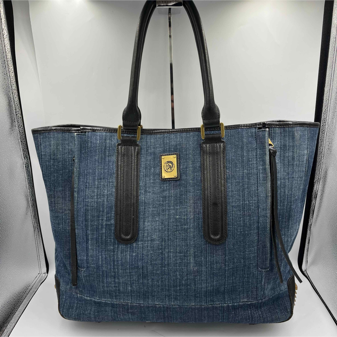 DIESEL - 【美品】ディーゼル トートバッグ デニム レザー A4 DIESEL - 【美品】ディーゼル トートバッグ デニム レザー A4