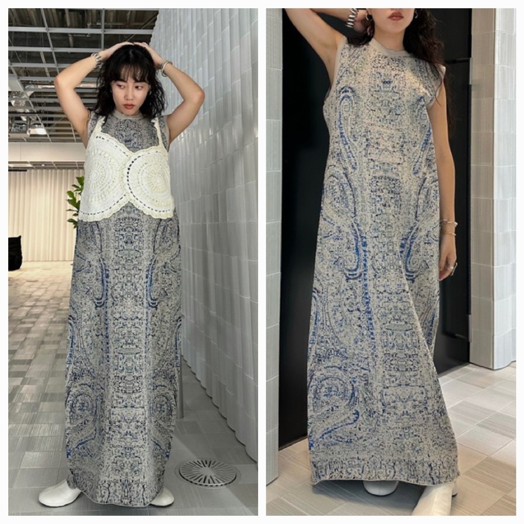 Ameri VINTAGE - AmeriVINTAGE ASMEE 2WAY I LINE KNITドレスの Ameri VINTAGE - AmeriVINTAGE ASMEE 2WAY I LINE KNITドレスの
