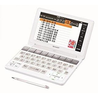 シャープ カラー電子辞書Brain 中学生モデル ホワイト系  PW-SJ1-W 9jupf8b(その他)