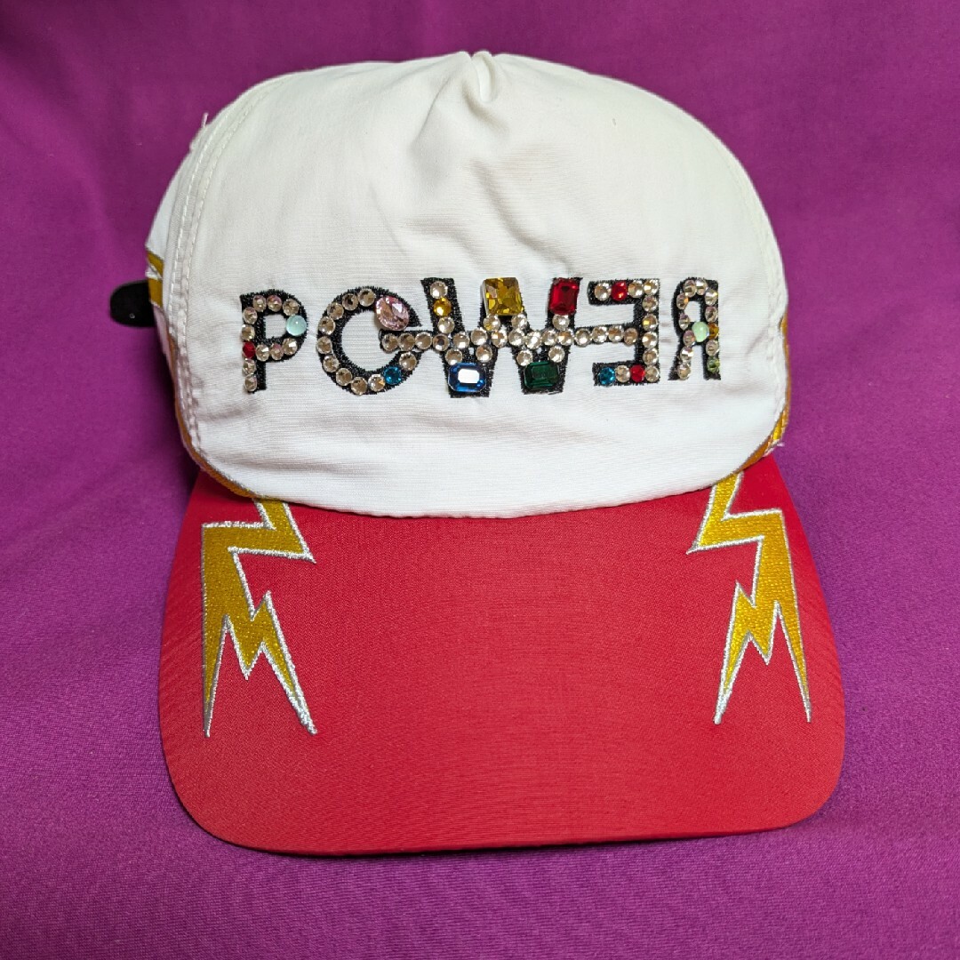 PEACEMINUSONE - ⚡️G-DRAGON POWER キャップ /赤白×稲妻 PEACEMINUSONE - ⚡️G-DRAGON POWER キャップ /赤白×稲妻