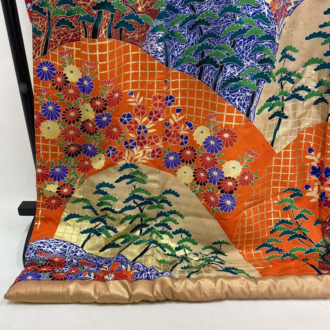 色打掛 正絹 鶴 刺繍 金 打掛 Lサイズ 裄67 花嫁衣裳 婚礼 色打掛 正絹 鶴 刺繍 金 打掛 Lサイズ 裄67 花嫁衣裳 婚礼
